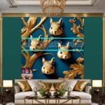 Squirrel Face Gold Frame
  Artistic Digital Wall Art Home _133 - Image 3