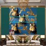 Squirrel Face Gold Frame
  Artistic Digital Wall Art Home _135 - Image 3