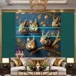 Squirrel Face Gold Frame
  Artistic Digital Wall Art Home _138 - Image 3