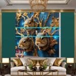 Squirrel Face Gold Frame
  Artistic Digital Wall Art Home _16 - Image 3