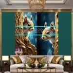 Squirrel Face Gold Frame
  Artistic Digital Wall Art Home _34 - Image 3