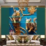 Squirrel Face Gold Frame
  Artistic Digital Wall Art Home _42 - Image 3