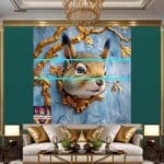 Squirrel Face Gold Frame
Artistic Digital Wall Art Home _50 - Image 3