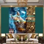 Squirrel Face Gold Frame
  Artistic Digital Wall Art Home _51 - Image 3