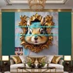 Squirrel Face Gold Frame
  Artistic Digital Wall Art Home _54 - Image 3