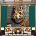 Squirrel
  Face Gold Frame Artistic Digital Wall Art Home _60 - Image 3