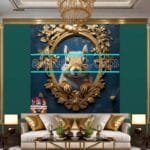 Squirrel Face Gold Frame
  Artistic Digital Wall Art Home _66 - Image 3