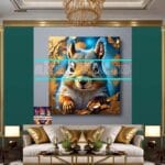 Squirrel Face Gold Frame
Artistic Digital Wall Art Home _69 - Image 3