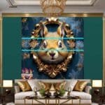Squirrel Face Gold Frame
  Artistic Digital Wall Art Home _79 - Image 3