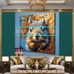Squirrel Face Gold Frame
Artistic Digital Wall Art Home _80 - Image 3