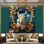 Squirrel Face Gold Frame
  Artistic Digital Wall Art Home _81 - Image 3