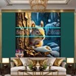 Squirrel Face Gold Frame
  Artistic Digital Wall Art Home _83 - Image 3