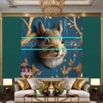 Squirrel Face Gold Frame
  Artistic Digital Wall Art Home _84 - Image 3