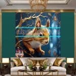 Squirrel Face Gold Frame
  Artistic Digital Wall Art Home _97 - Image 3