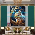 Squirrel Face Gold Frame
Artistic Digital Wall Art Home _98 - Image 3