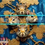 Squirrel Face Gold Frame
Artistic Digital Wall Art Home _10