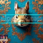 Squirrel Face Gold Frame
Artistic Digital Wall Art Home _100