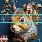 Squirrel Face Gold Frame
  Artistic Digital Wall Art Home _101
