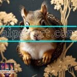 Squirrel Face Gold Frame
Artistic Digital Wall Art Home _112