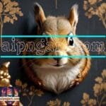 Squirrel Face Gold Frame
  Artistic Digital Wall Art Home _114