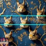 Squirrel Face Gold Frame
  Artistic Digital Wall Art Home _115