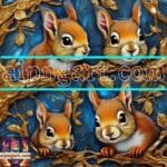 Squirrel Face Gold Frame
  Artistic Digital Wall Art Home _117