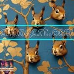 Squirrel Face Gold Frame
Artistic Digital Wall Art Home _119