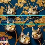 Squirrel Face Gold Frame
  Artistic Digital Wall Art Home _134
