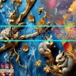 Squirrel Face Gold Frame
Artistic Digital Wall Art Home _14