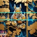 Squirrel Face Gold Frame
  Artistic Digital Wall Art Home _18