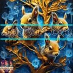 Squirrel Face Gold Frame
  Artistic Digital Wall Art Home _23