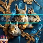 Squirrel
Face Gold Frame Artistic Digital Wall Art Home _03