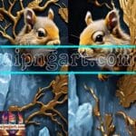 Squirrel Face Gold Frame
Artistic Digital Wall Art Home _30