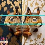 Squirrel Face Gold Frame
Artistic Digital Wall Art Home _35