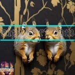 Squirrel Face Gold Frame
  Artistic Digital Wall Art Home _36