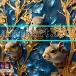 Squirrel
Face Gold Frame Artistic Digital Wall Art Home _04