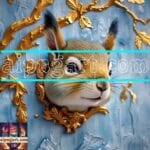 Squirrel Face Gold Frame
Artistic Digital Wall Art Home _50