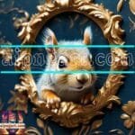 Squirrel
  Face Gold Frame Artistic Digital Wall Art Home _53