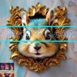 Squirrel Face Gold Frame
  Artistic Digital Wall Art Home _54