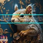 Squirrel
Face Gold Frame Artistic Digital Wall Art Home _57