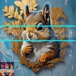 Squirrel Face Gold Frame
Artistic Digital Wall Art Home _64