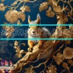 Squirrel Face Gold Frame
  Artistic Digital Wall Art Home _68