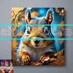 Squirrel Face Gold Frame
Artistic Digital Wall Art Home _69