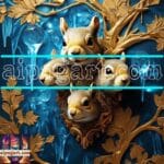 Squirrel Face Gold Frame
Artistic Digital Wall Art Home _07