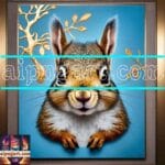 Squirrel Face Gold Frame
Artistic Digital Wall Art Home _70