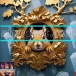 Squirrel Face Gold Frame
  Artistic Digital Wall Art Home _71