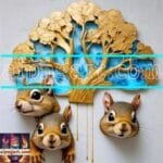 Squirrel Face Gold Frame
  Artistic Digital Wall Art Home _08