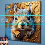 Squirrel Face Gold Frame
Artistic Digital Wall Art Home _80