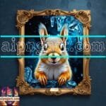 Squirrel Face Gold Frame
  Artistic Digital Wall Art Home _82