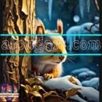 Squirrel Face Gold Frame
  Artistic Digital Wall Art Home _83